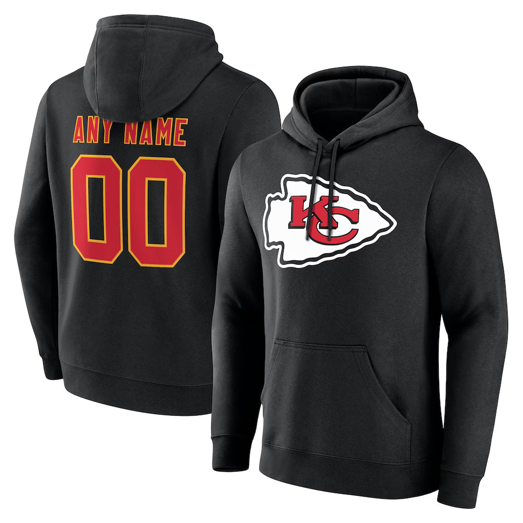 tocy Custom KC.Chiefs Gray LoGo Pullover Hoodies Limited Any Name & Numbers Stitched Jerseys