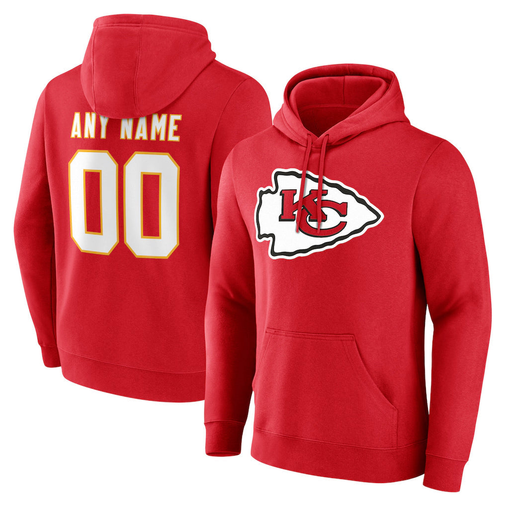 tocy Custom KC.Chiefs Red LoGo Pullover Hoodies Limited Any Name & Numbers Stitched Jerseys