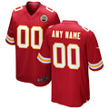 tocy Custom KC.Chiefs Red Replica Game Stitched Jerseys