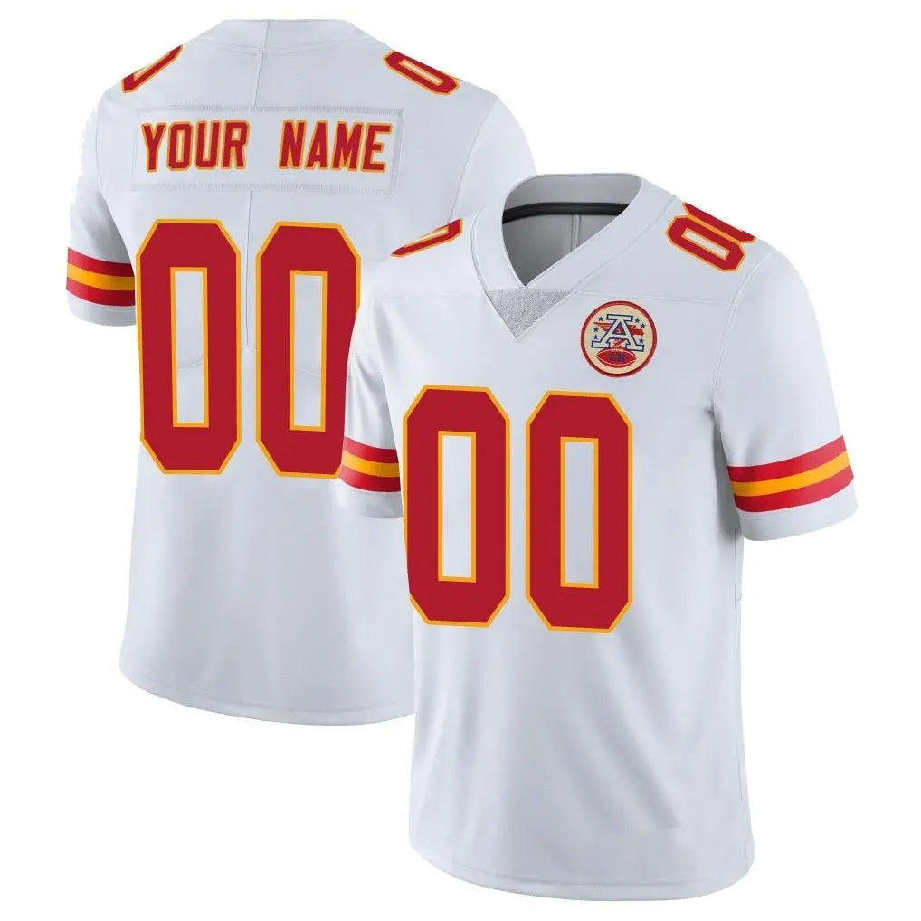 tocy Custom KC.Chiefs White Limited Vapor Untouchable Home Game Any Name & Numbers Stitched Jerseys