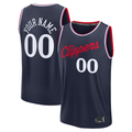 tocy Custom L.Clippers Navy Fast Break Stitched Jerseys- Icon Edition