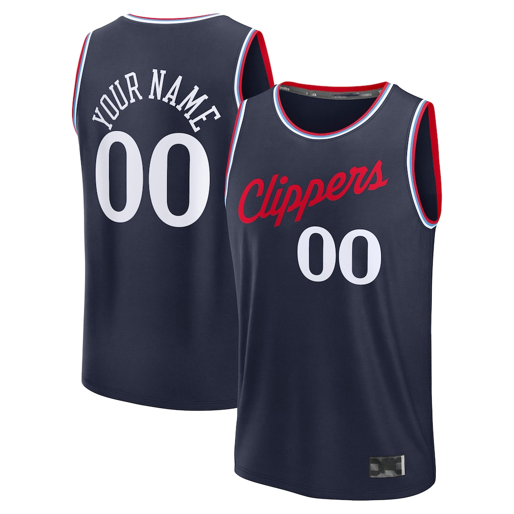 tocy Custom L.Clippers Navy Fast Break Stitched Jerseys- Icon Edition