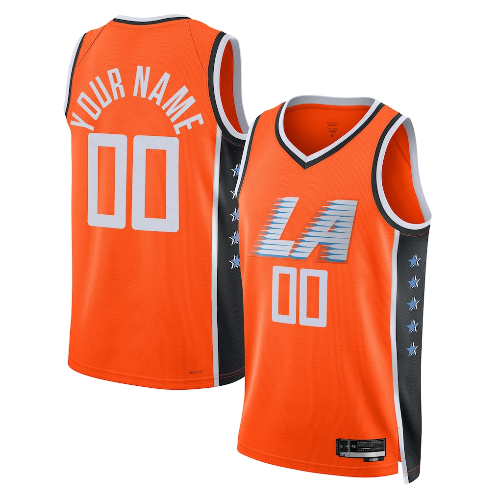 tocy Custom L.Clippers Orange 2025-2026 City Edition Swingman Stitched Jerseys