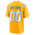 Johmsee Custom LA.Chargers Gold Home Game Stitched Jerseys