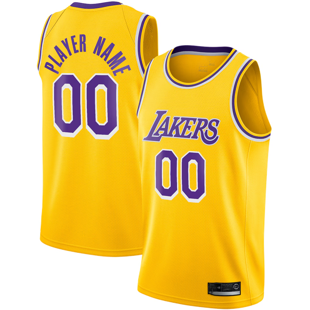 tocy Custom LA.Lakers Gold 2020-2021 Swingman Stitched Jerseys - Icon Edition