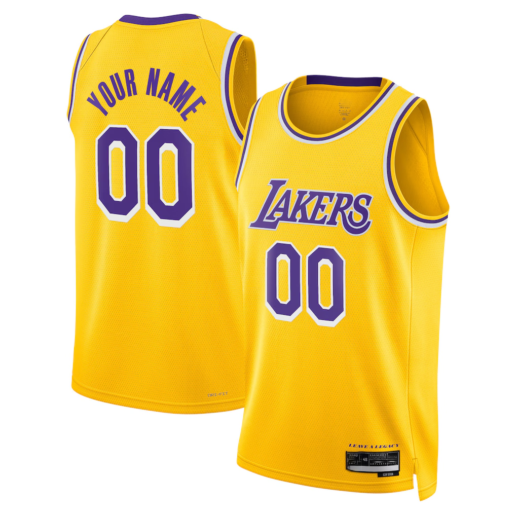 tocy Custom LA.Lakers Gold Swingman Stitched Jerseys - Icon Edition