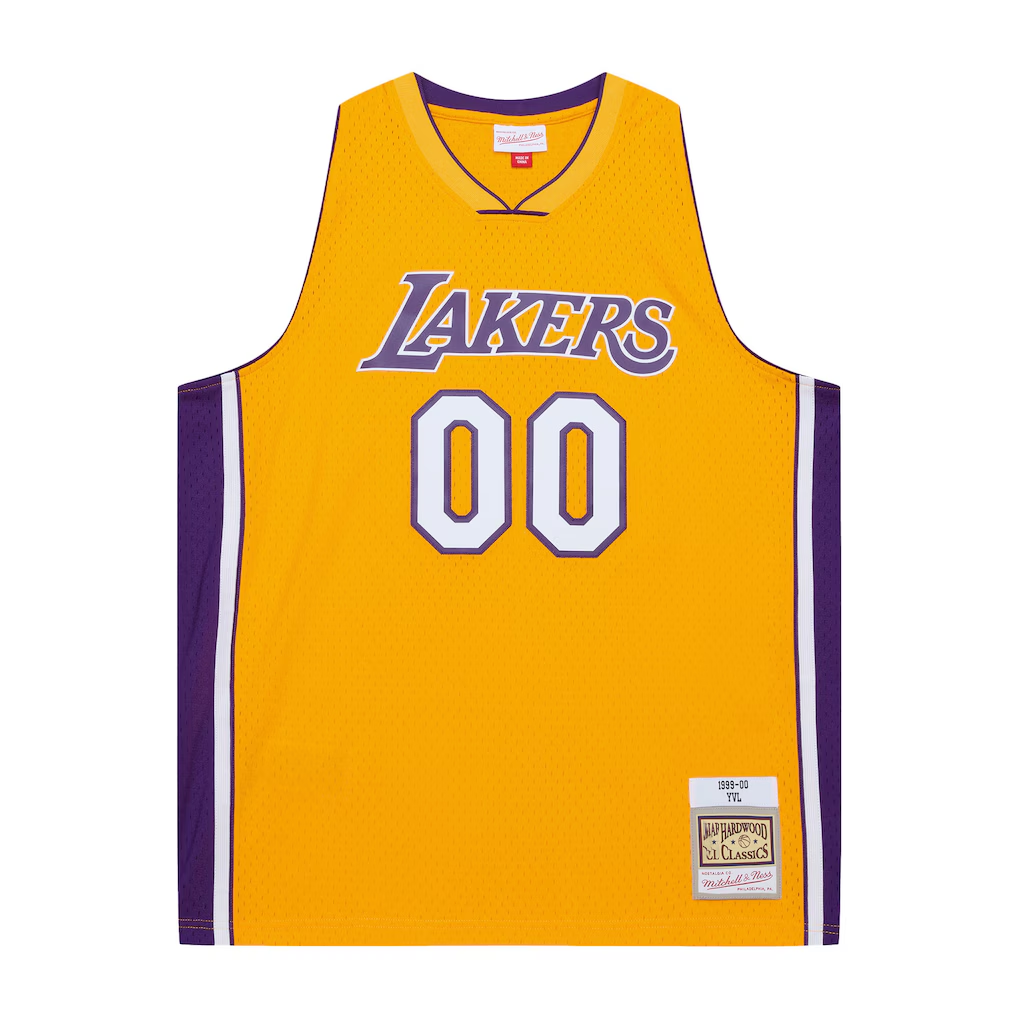 tocy Custom LA.Lakers Mitchell & Ness x Playboi Carti Gold 1999-2000 Swingman Stitched Jerseys