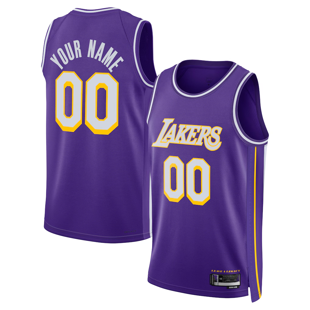 tocy Custom LA.Lakers Purple Swingman Stitched Jerseys - Statement Edition