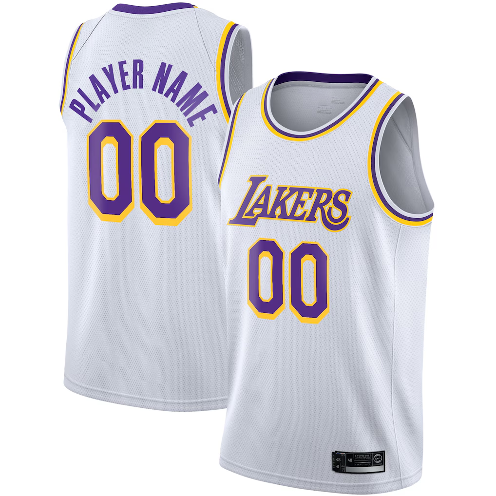 tocy Custom LA.Lakers White 2020-2021 Swingman Stitched Jerseys - Association Edition