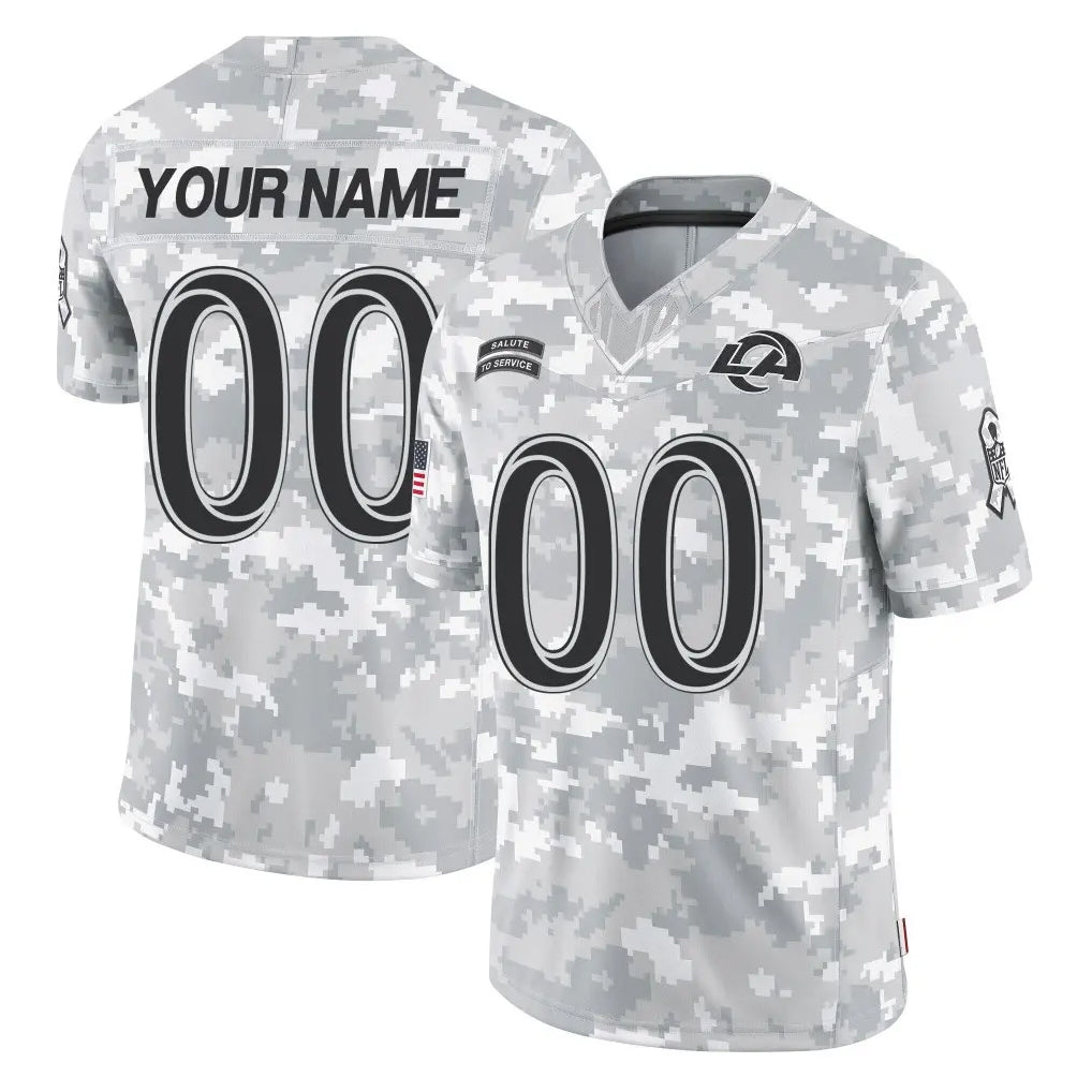 tocy Custom LA.Rams Arctic Camo Salute To Service Limited Game Any Name & Numbers Stitched Jerseys