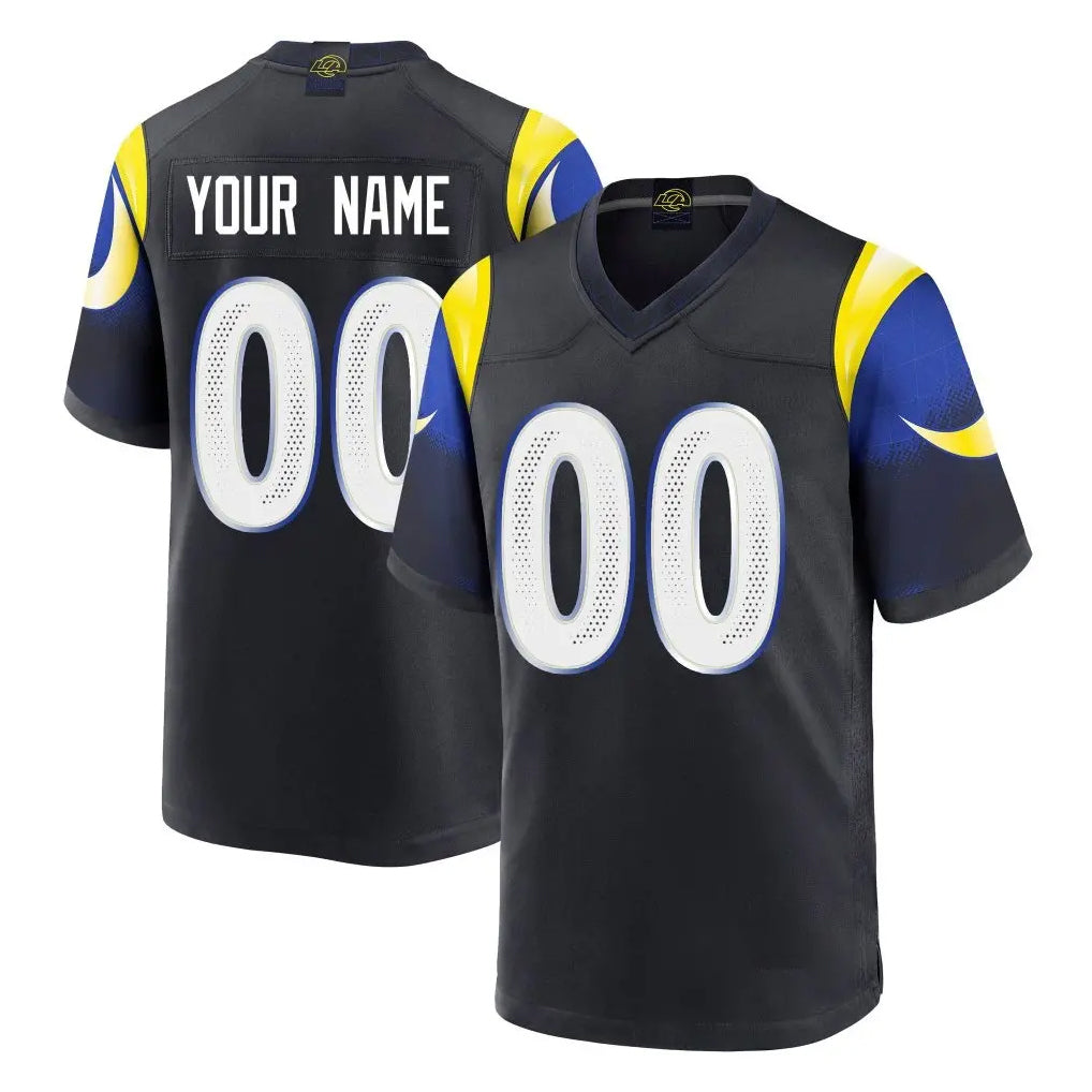 tocy Custom LA.Rams Black Midnight Rivalries Collection Home Game Any Name & Numbers Stitched Jerseys