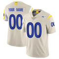 tocy Custom LA.Rams Bone Limited Vapor Home Game Any Name & Numbers Stitched Jerseys
