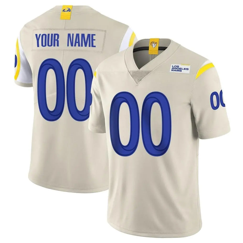 tocy Custom LA.Rams Bone Limited Vapor Home Game Any Name & Numbers Stitched Jerseys