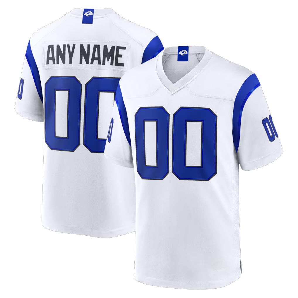 tocy Custom LA.Rams Fearsome White Home Game Any Name & Numbers Stitched Jerseys