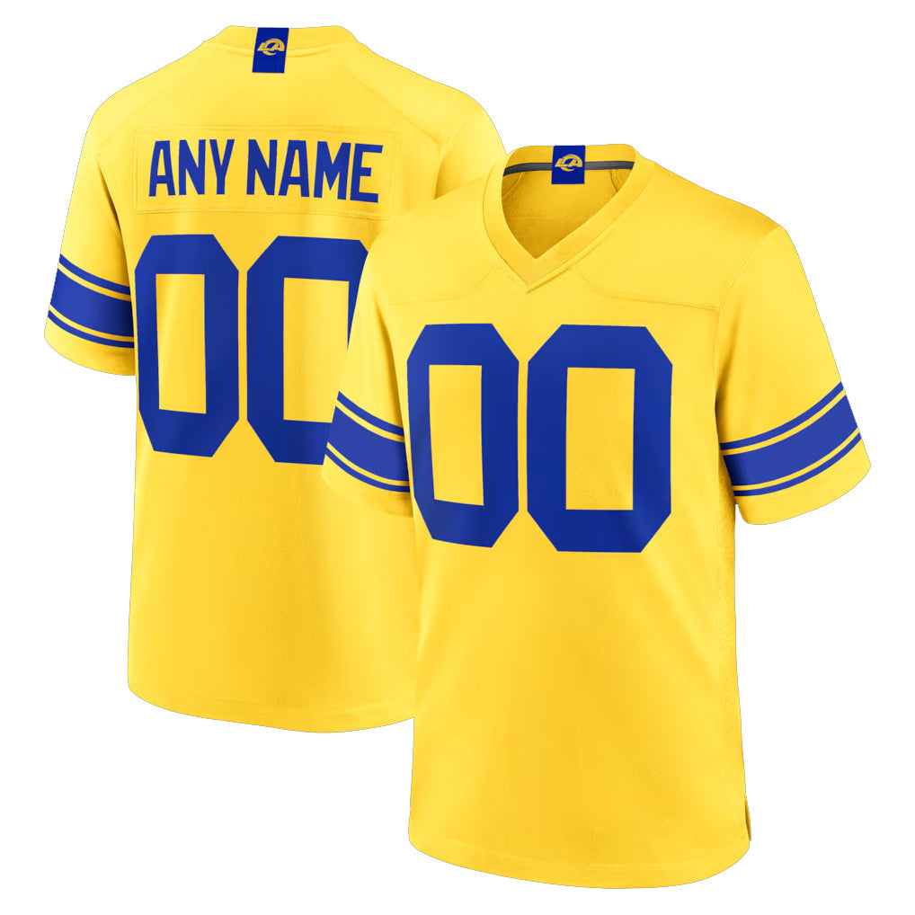 tocy Custom LA.Rams Gold Classic Sol Home Game Any Name & Numbers Stitched Jerseys