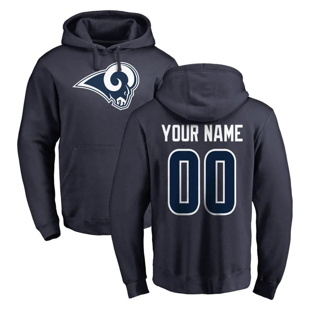 tocy Custom LA.Rams Navy Pullover Hoodie Limited Game Any Name & Numbers Stitched Jerseys