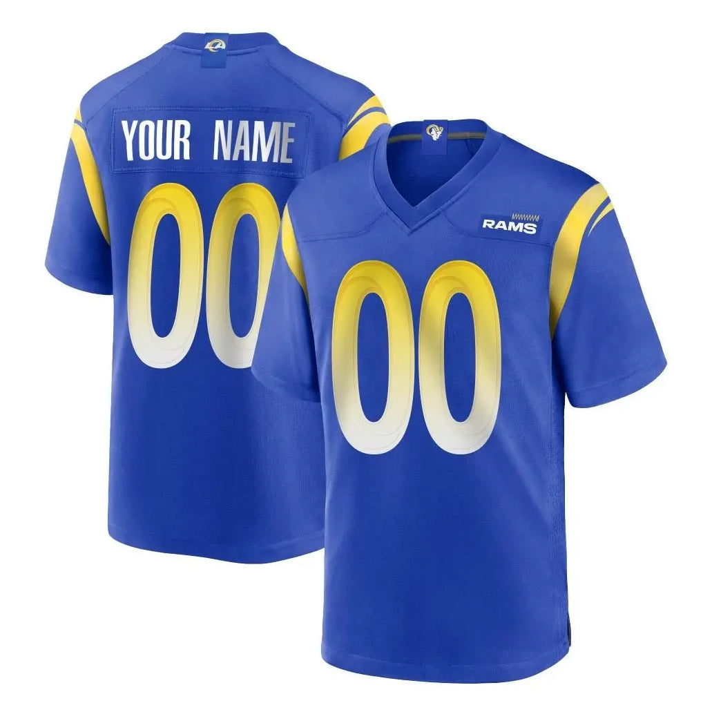 tocy Custom LA.Rams Royal Home Game Any Name & Numbers Stitched Jerseys