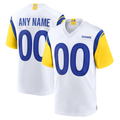 tocy Custom LA.Rams White Alternate Stitched Jerseys