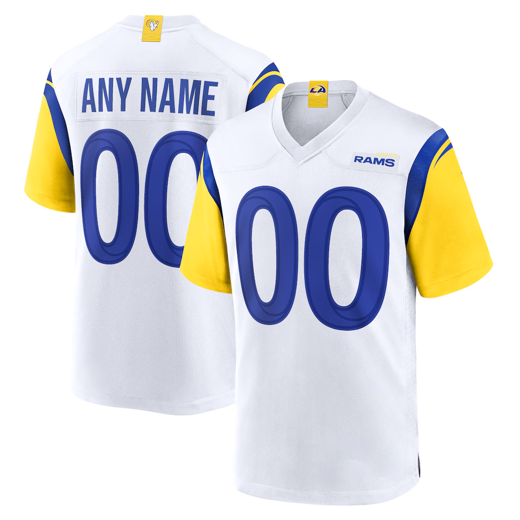 tocy Custom LA.Rams White Alternate Stitched Jerseys