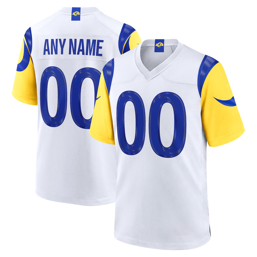 tocy Custom LA.Rams White Game Stitched Jerseys