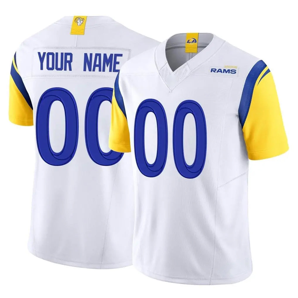 tocy Custom LA.Rams White Limited Vapor F.U.S.E. Home Game Any Name & Numbers Stitched Jerseys