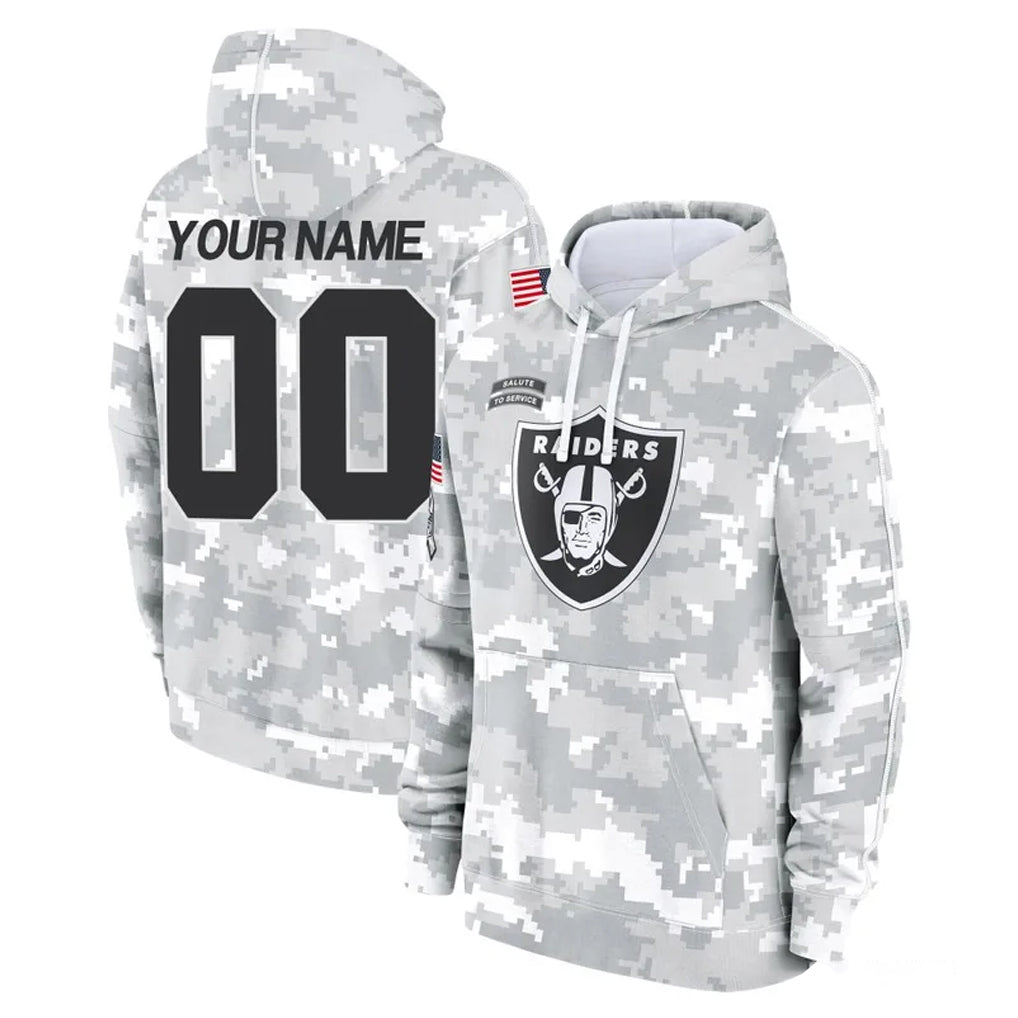 tocy Custom LV.Raiders Arctic Camo Salute to Service Hoodies Limited Game Any Name & Numbers Stitched Jerseys