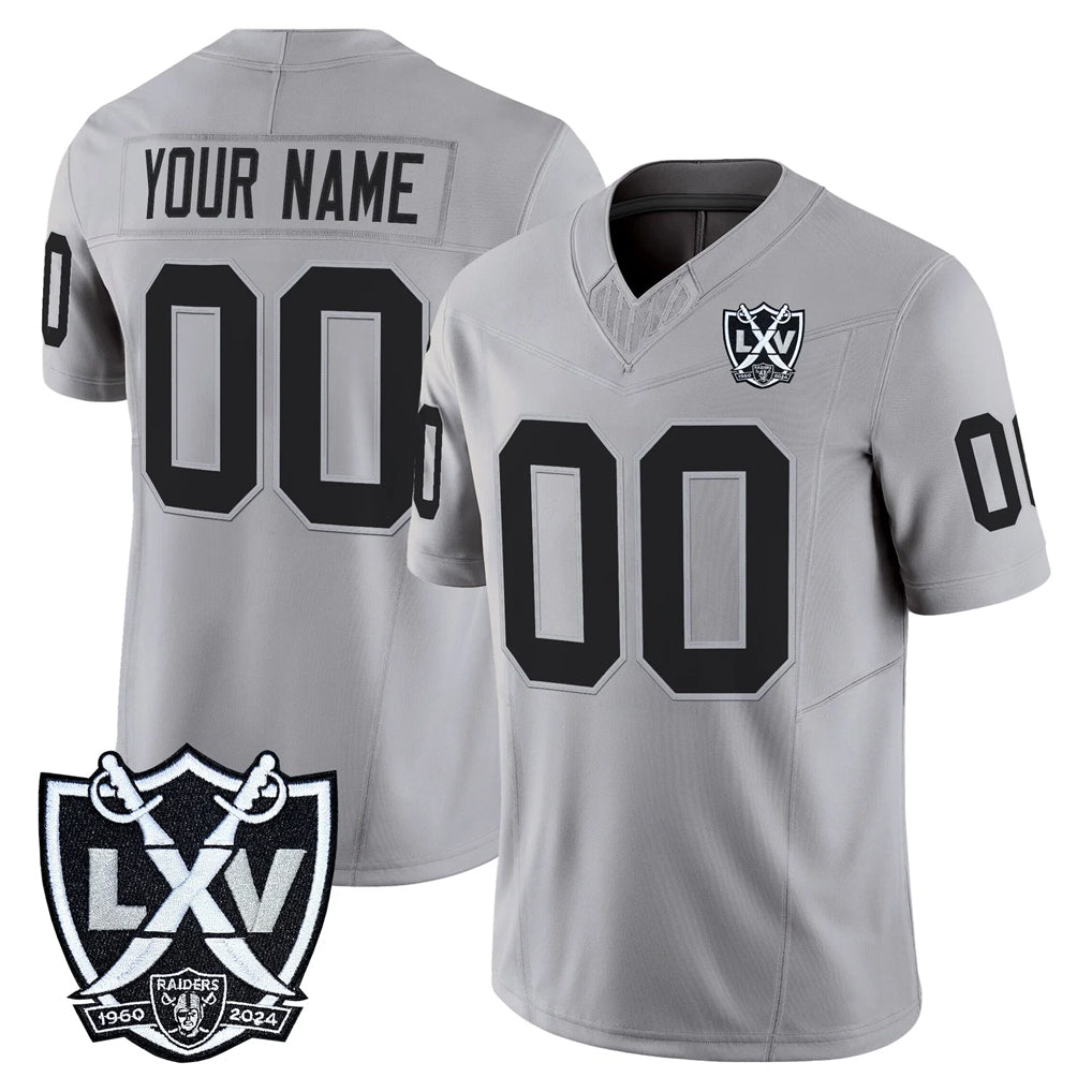 tocy Custom LV.Raiders Gray 2026 Vapor Limited Home Game Any Name & Numbers Stitched Jerseys
