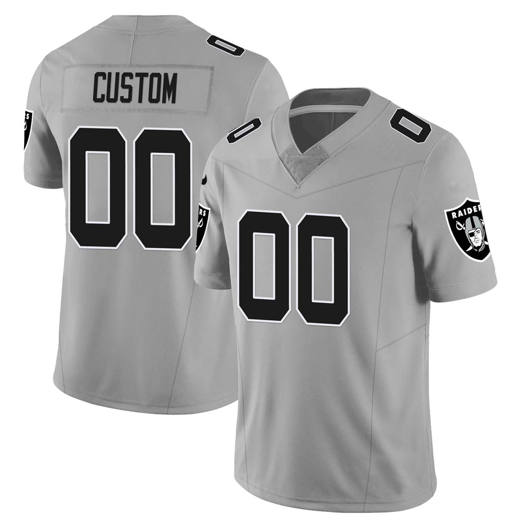 tocy Custom LV.Raiders Gray Limited Vapor F.U.S.E. Home Game Stitched Jerseys
