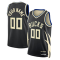 tocy Custom M.Bucks Black 2022-23 Swingman Jerseys - Statement Edition