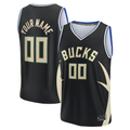 tocy Custom M.Bucks Black Fast Break Jerseys - Statement Edition