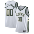 tocy Custom M.Bucks White 2020-21 Swingman Custom Jerseys - Association Edition