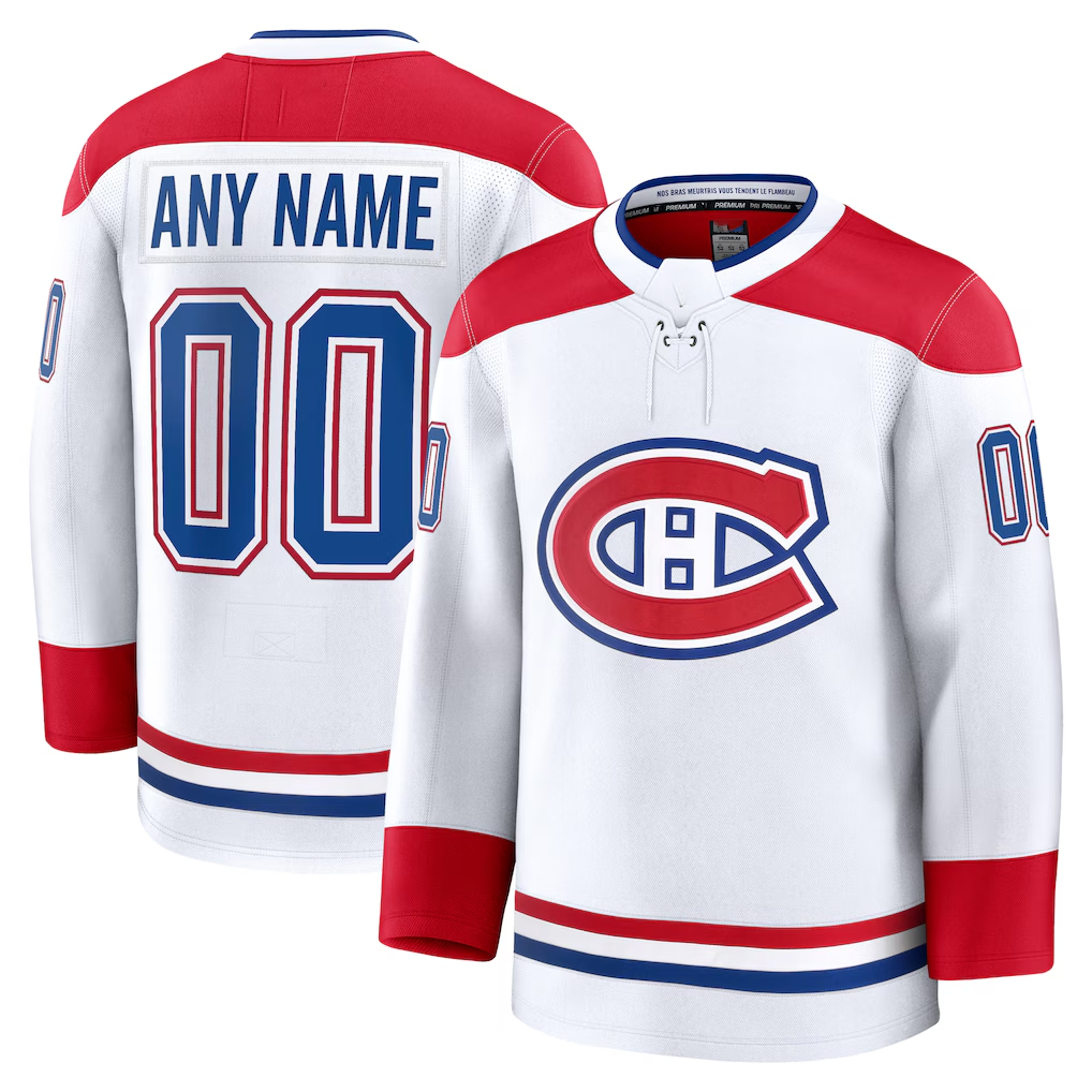 Tocy Custom M.Canadiens White Away Premium Jerseys
