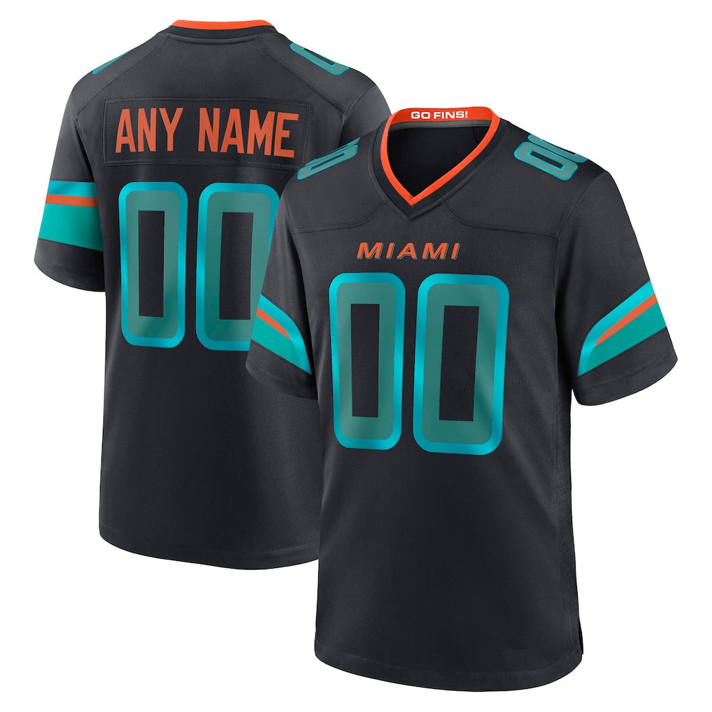 Tocy Custom M.Dolphins Black Pitch Rivalries Collection Home Game Any Name & Numbers Stitched Jerseys