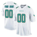 Tocy Custom M.Dolphins White Home Game Any Name & Numbers Stitched Jerseys