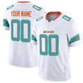 Tocy Custom M.Dolphins White Limited Vapor F.U.S.E. Home Game Any Name & Numbers Stitched Jerseys