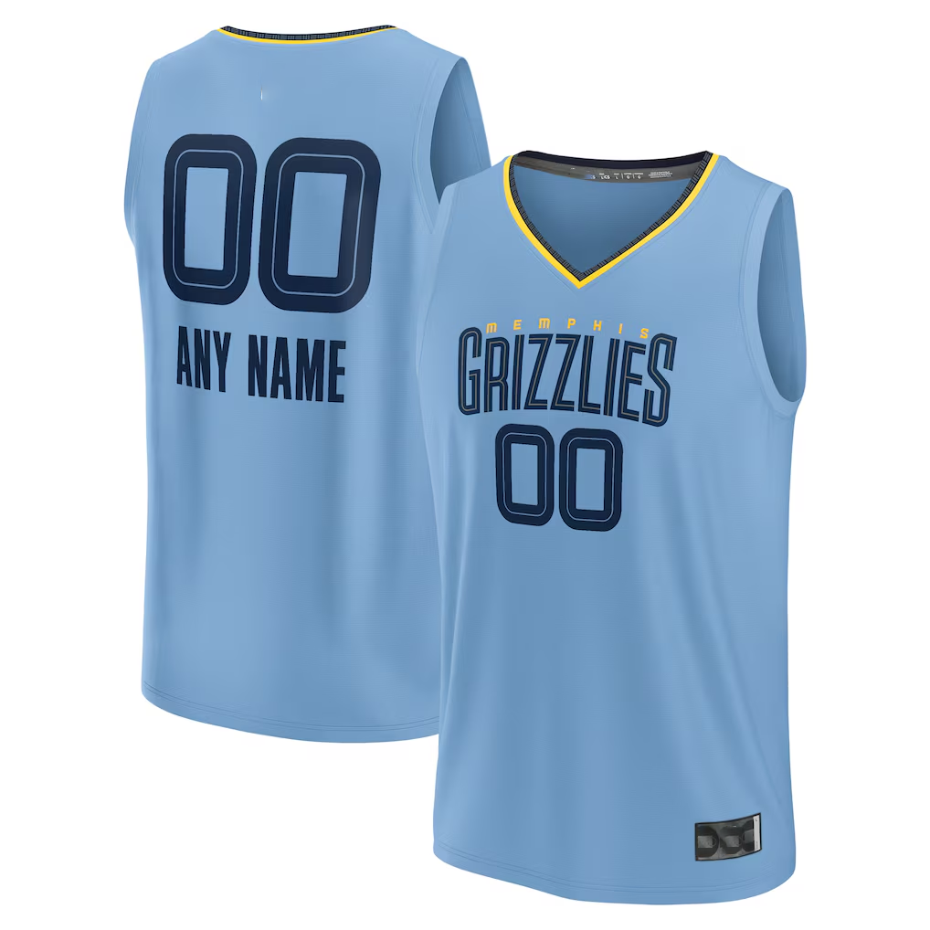 tocy Custom M.Grizzlies Light Blue Fast Break Stitched Jerseys- Statement Edition
