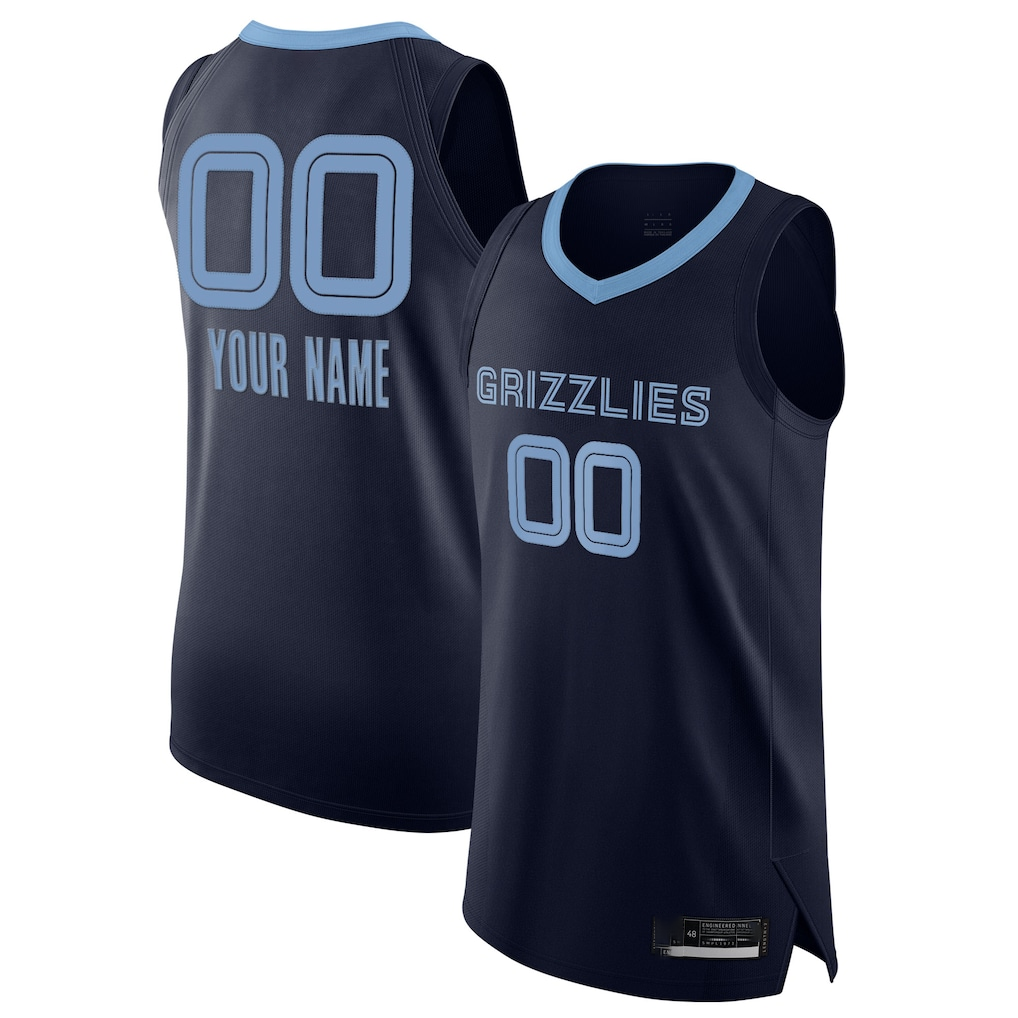 tocy Custom M.Grizzlies Navy 2020-2021 Authentic Stitched Jerseys- Icon Edition