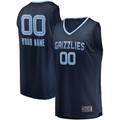 tocy Custom M.Grizzlies Navy Fast Break Replica Stitched Jerseys- Icon Edition