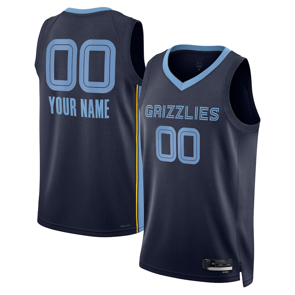 tocy Custom M.Grizzlies Navy Swingman Stitched Jerseys- Icon Edition