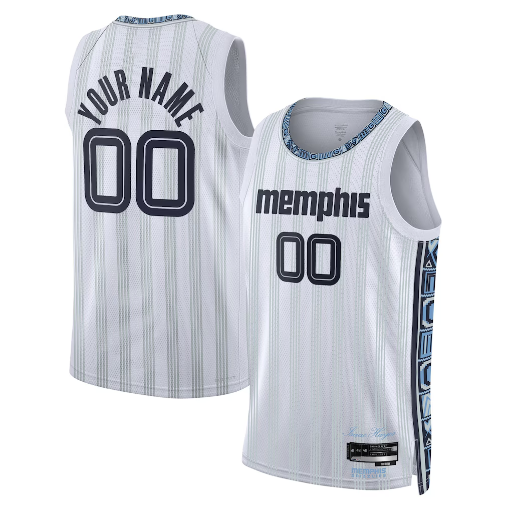 tocy Custom M.Grizzlies White 2025-2026 City Edition Swingman Stitched Jerseys