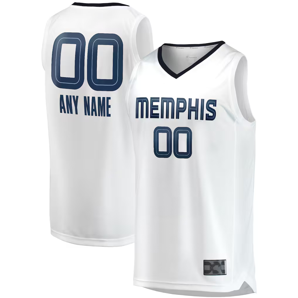 tocy Custom M.Grizzlies White Fast Break Replica Stitched Jerseys- Association Edition