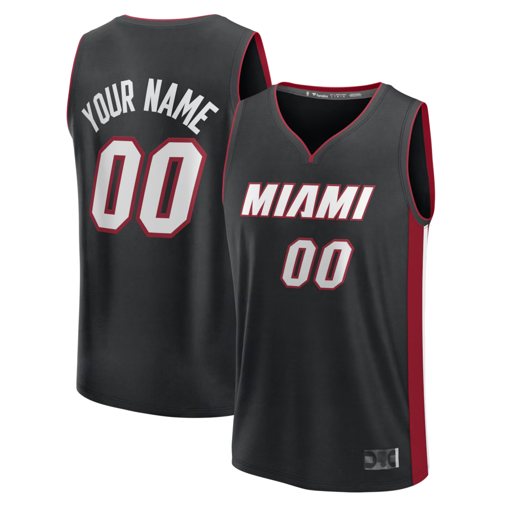 tocy Custom M.Heat Black Fast Break Jerseys - Icon Edition