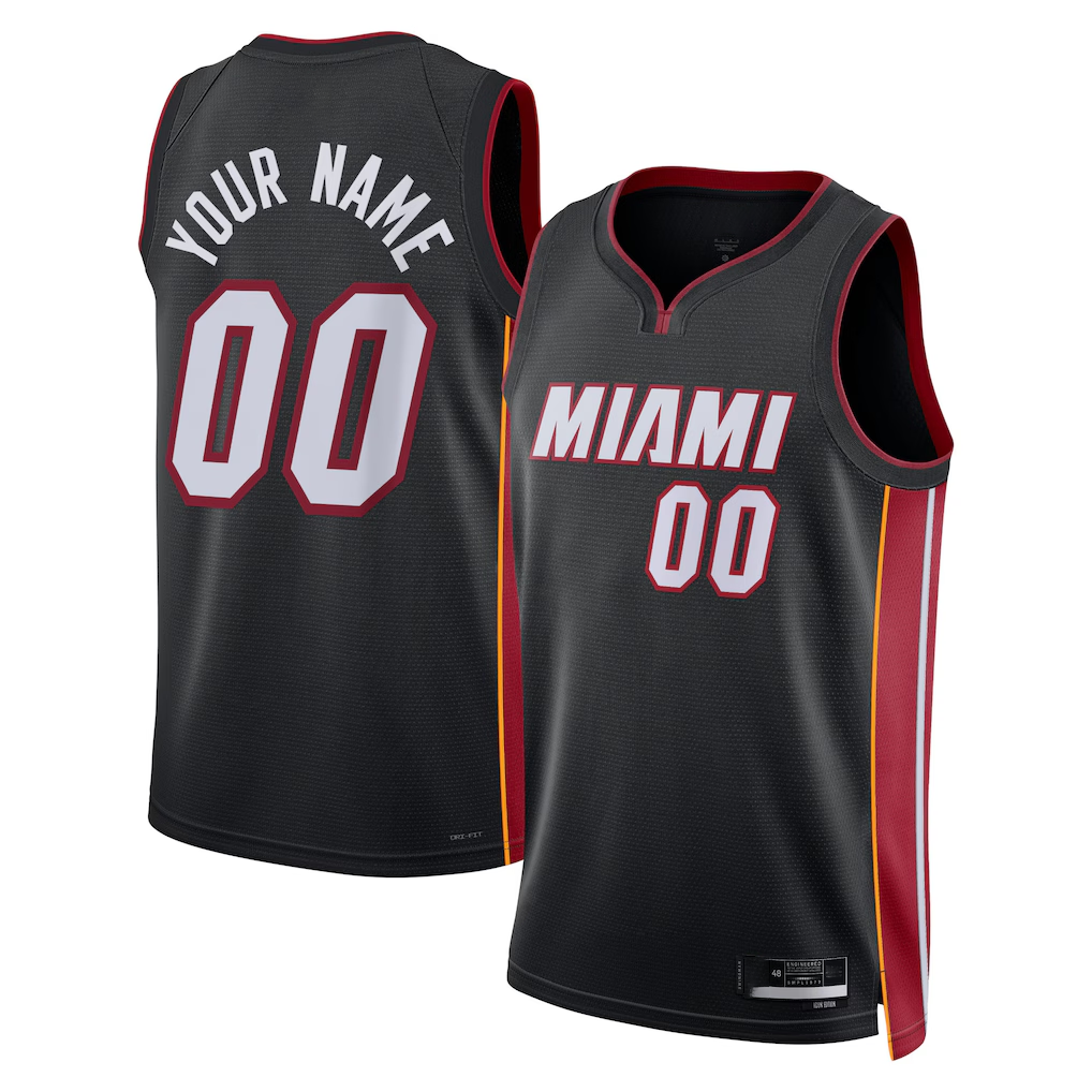 tocy Custom M.Heat Black Swingman Jerseys - Icon Edition