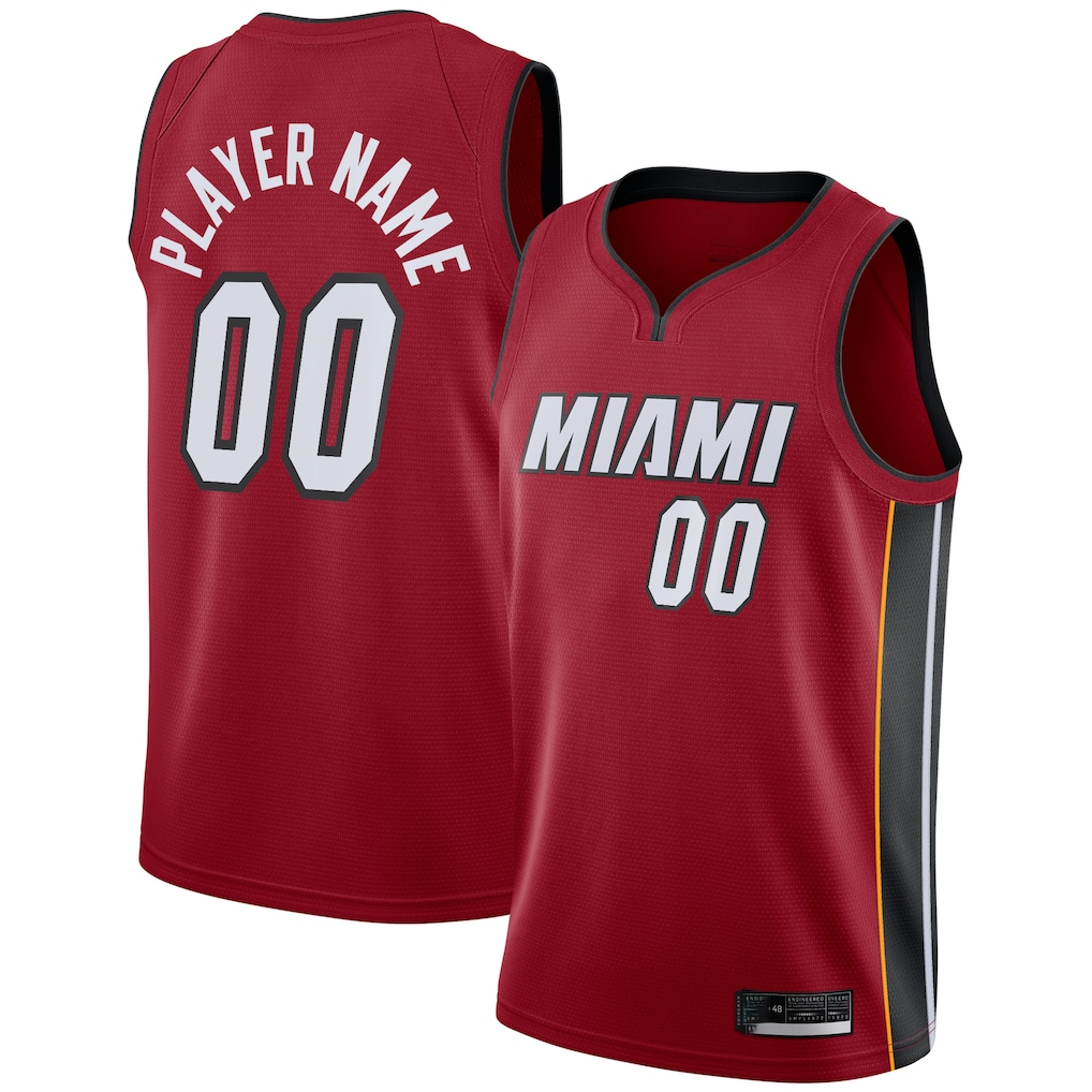 tocy Custom M.Heat Jordan Brand Red Swingman Jerseys - Statement Edition