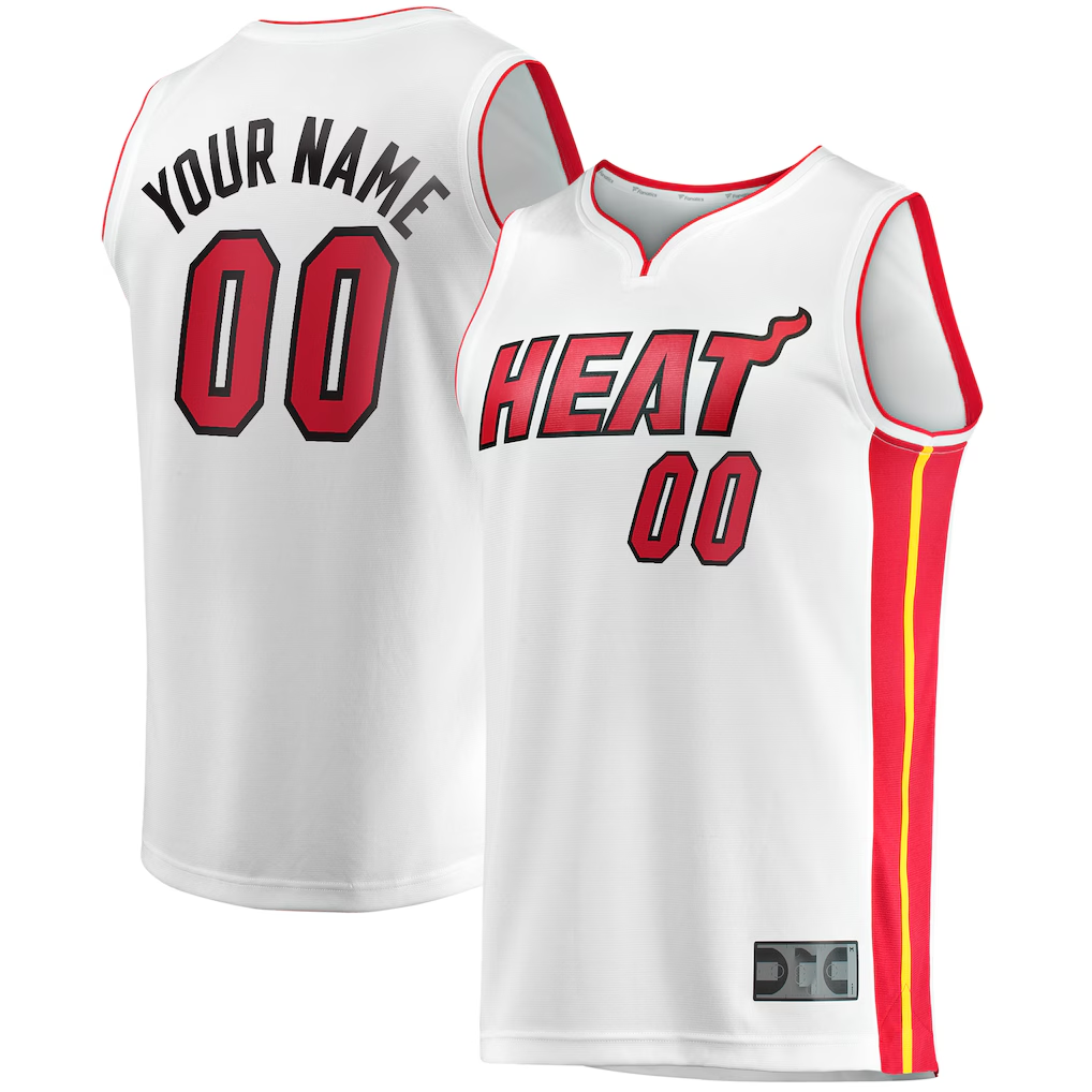 tocy Custom M.Heat White Fast Break Replica Jerseys - Association Edition