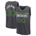tocy Custom M.Timberwolves Anthracite Fast Break Stitched Jerseys- Icon Edition
