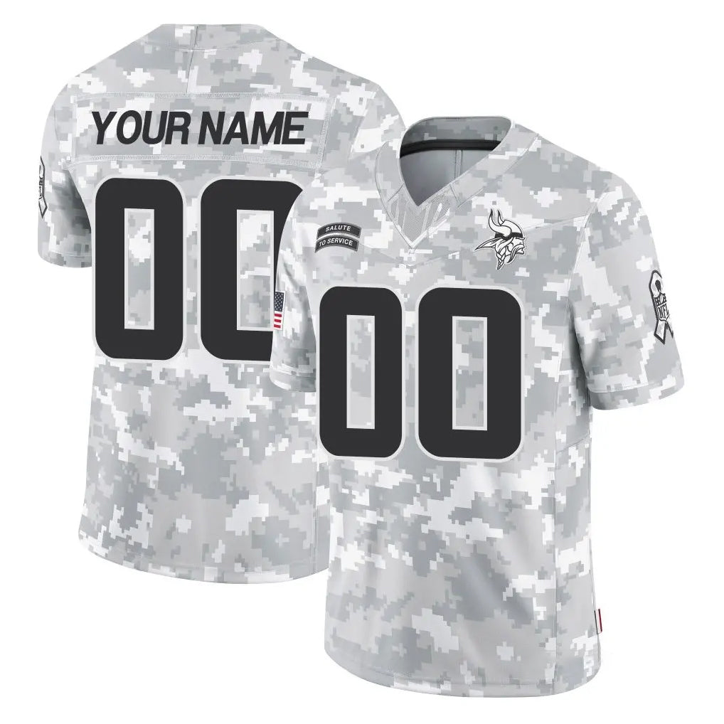 Tocy Custom MN.Vikings Arctic Camo Salute To Service Limited Game Any Name & Numbers Stitched Jerseys