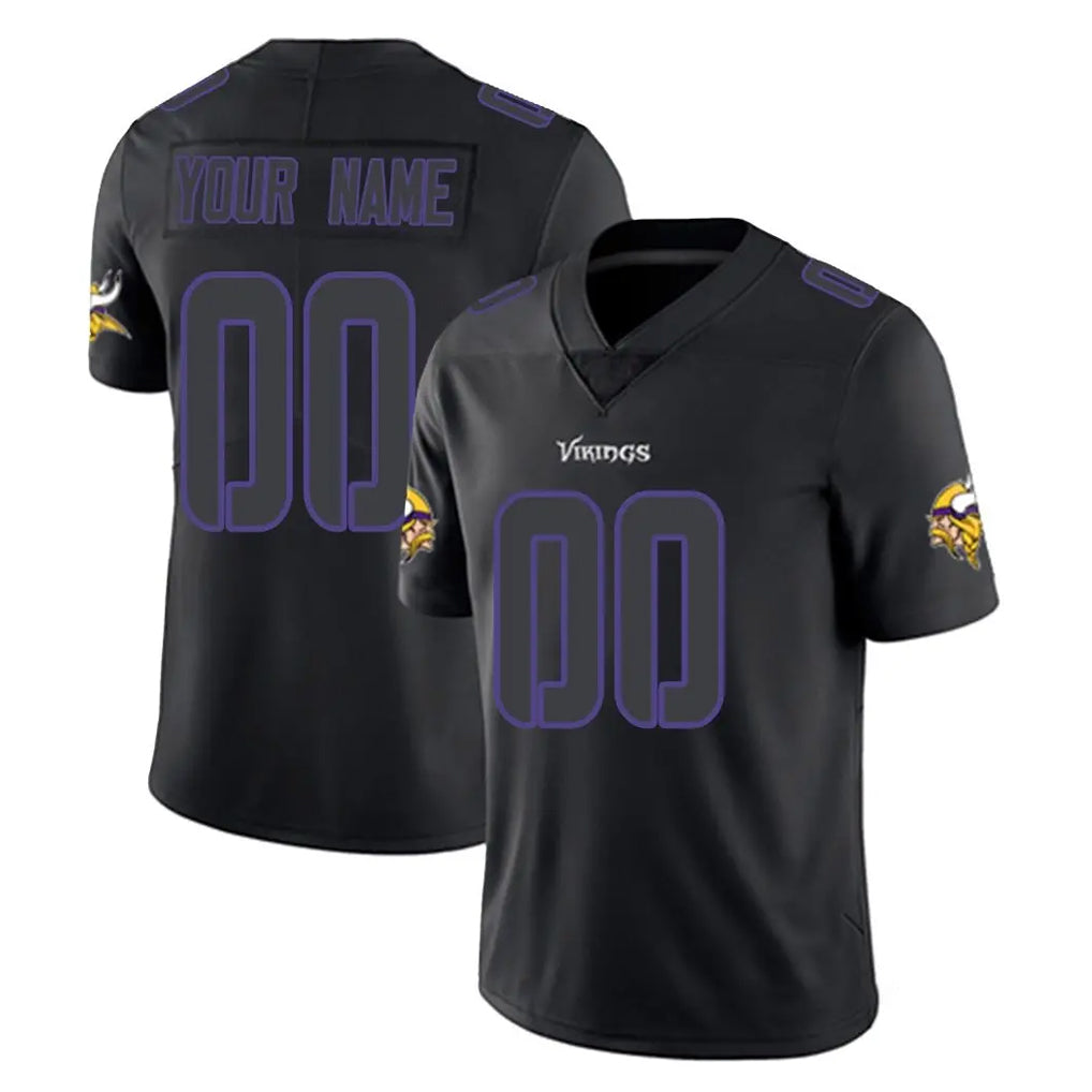 Tocy Custom MN.Vikings Black Impact Limited Home Game Any Name & Numbers Stitched Jerseys