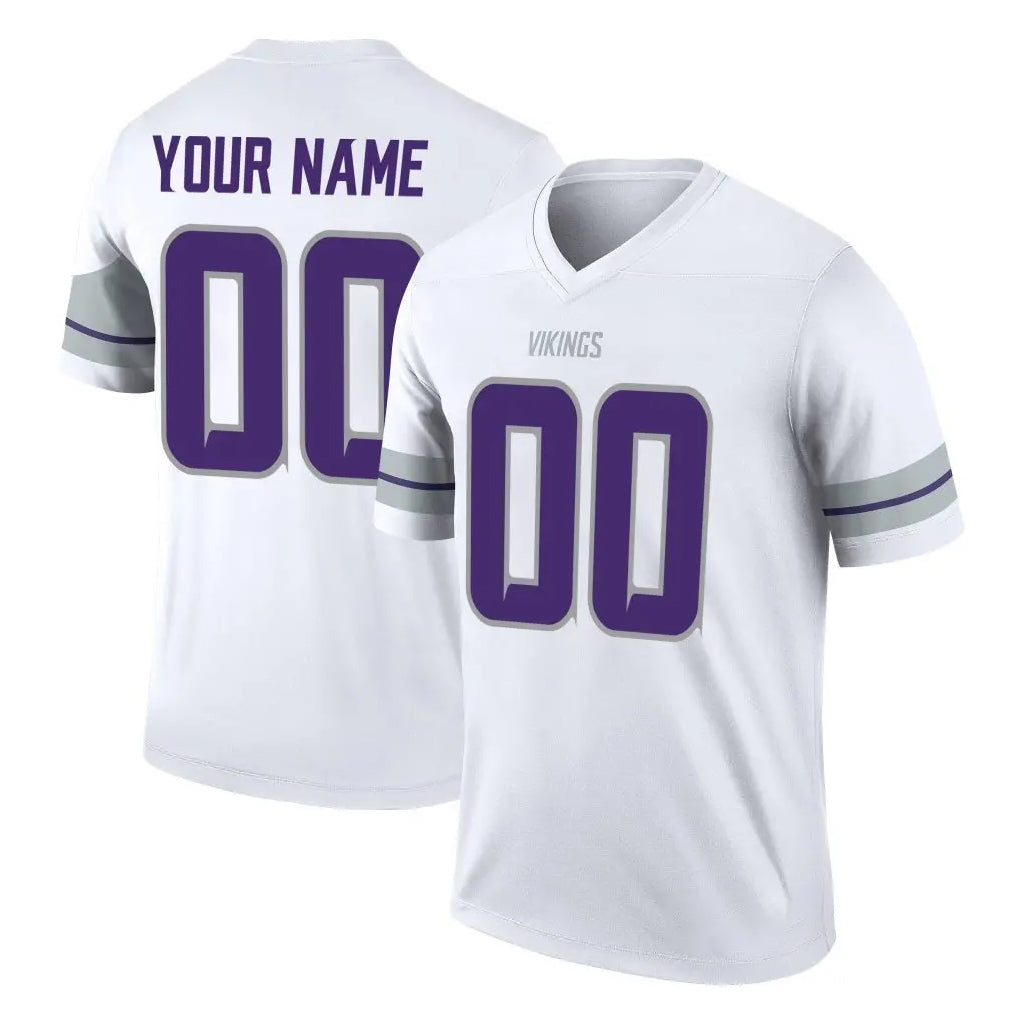 Tocy Custom MN.Vikings White Alternate Legend Home Game Any Name & Numbers Stitched Jerseys