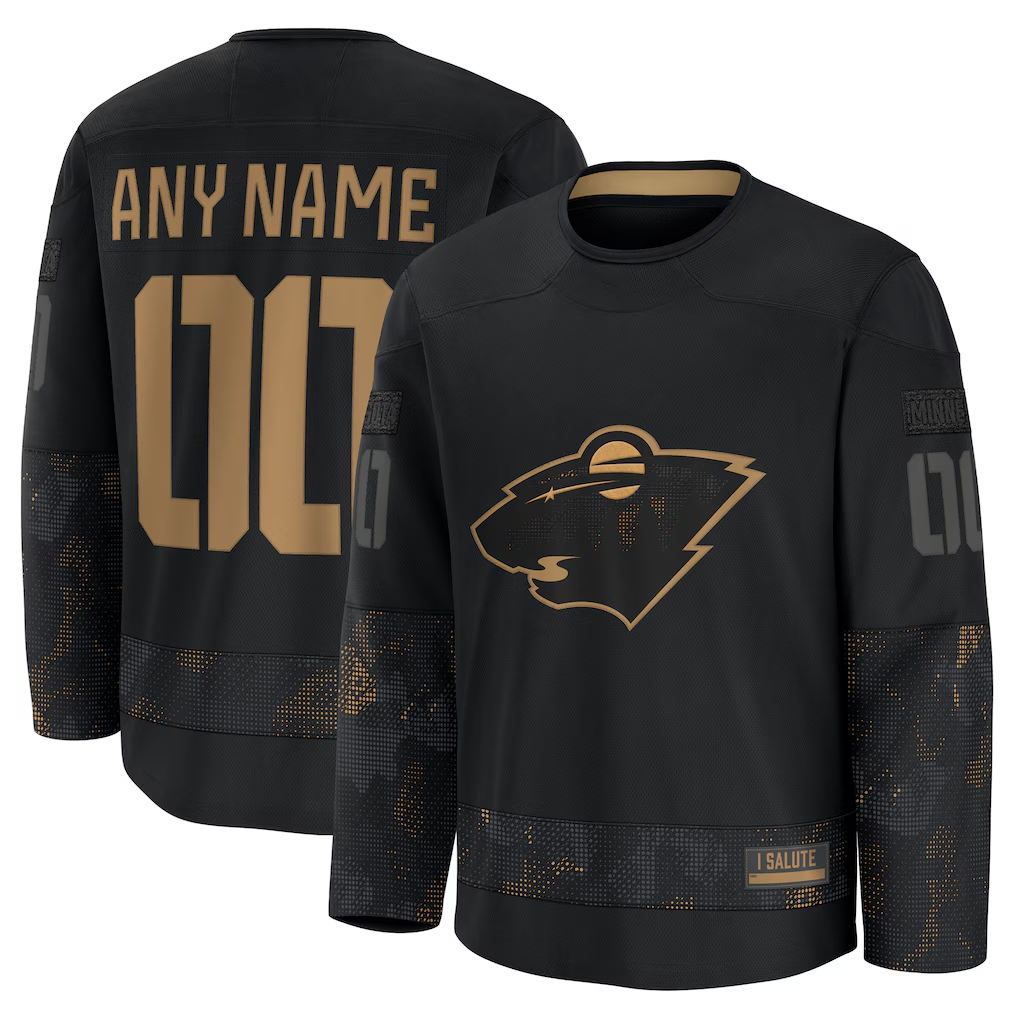 Tocy Custom M.Wild Black 2024 Military Appreciation Practice Jerseys